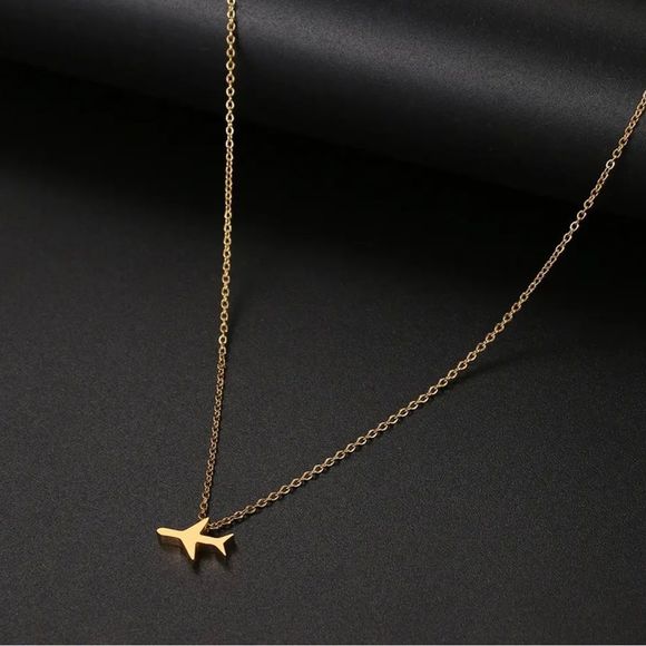 Jewelry - Dainty Airplane Necklace, Travel Necklace, Gold Plane Necklace | , Travel